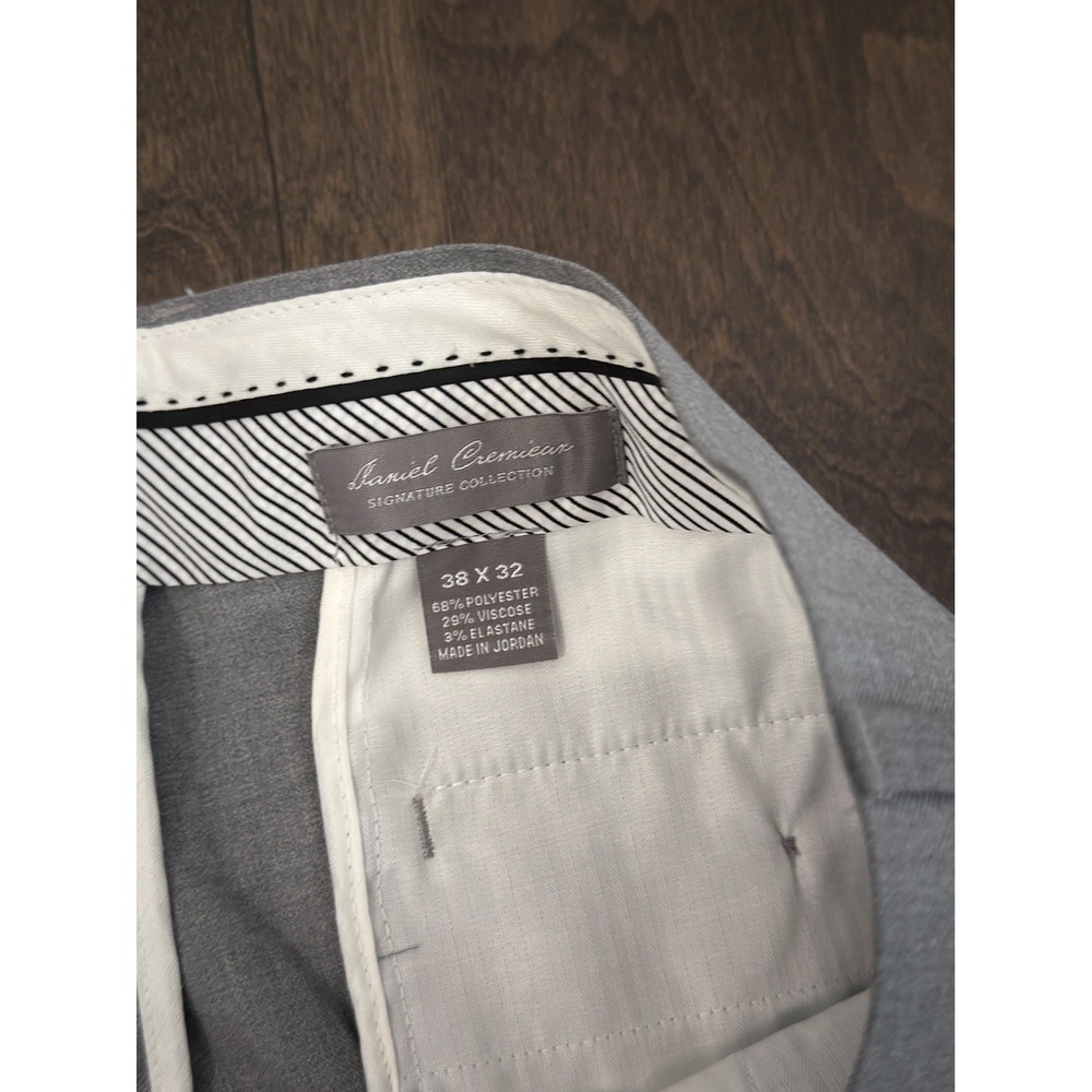 NWT Daniel Cremieux Signature Men Grey Flat Front Dress Pants Trouser Size 38X32 - Picture 6 of 8